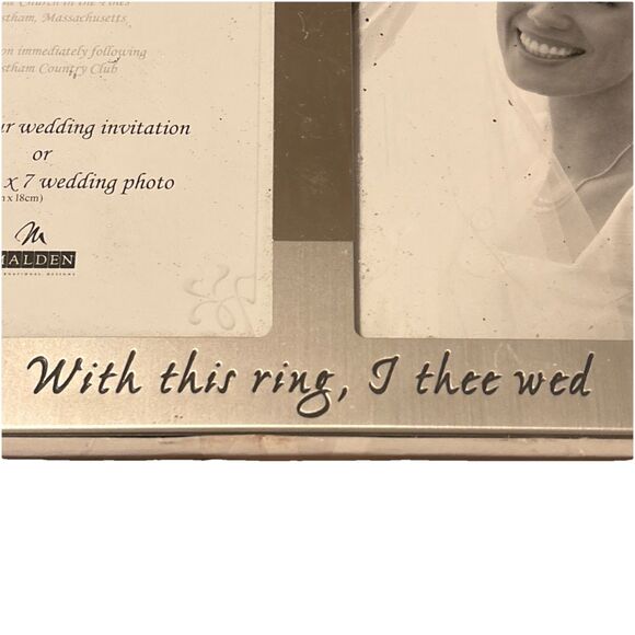 With This Ring, I Thee Wed 2-Opening 5x7 Wedding Invitation Photo Frame - Picture 5 of 8